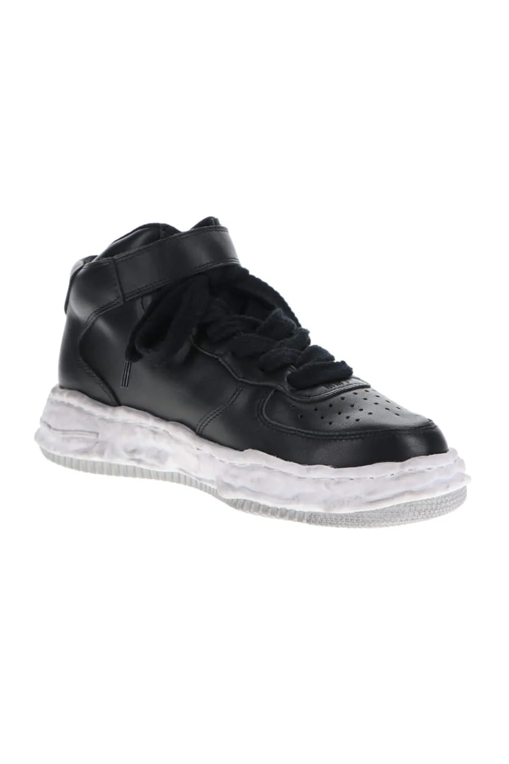 -WAYNE high- original distressed effect sole leather High-Top sneakers Black