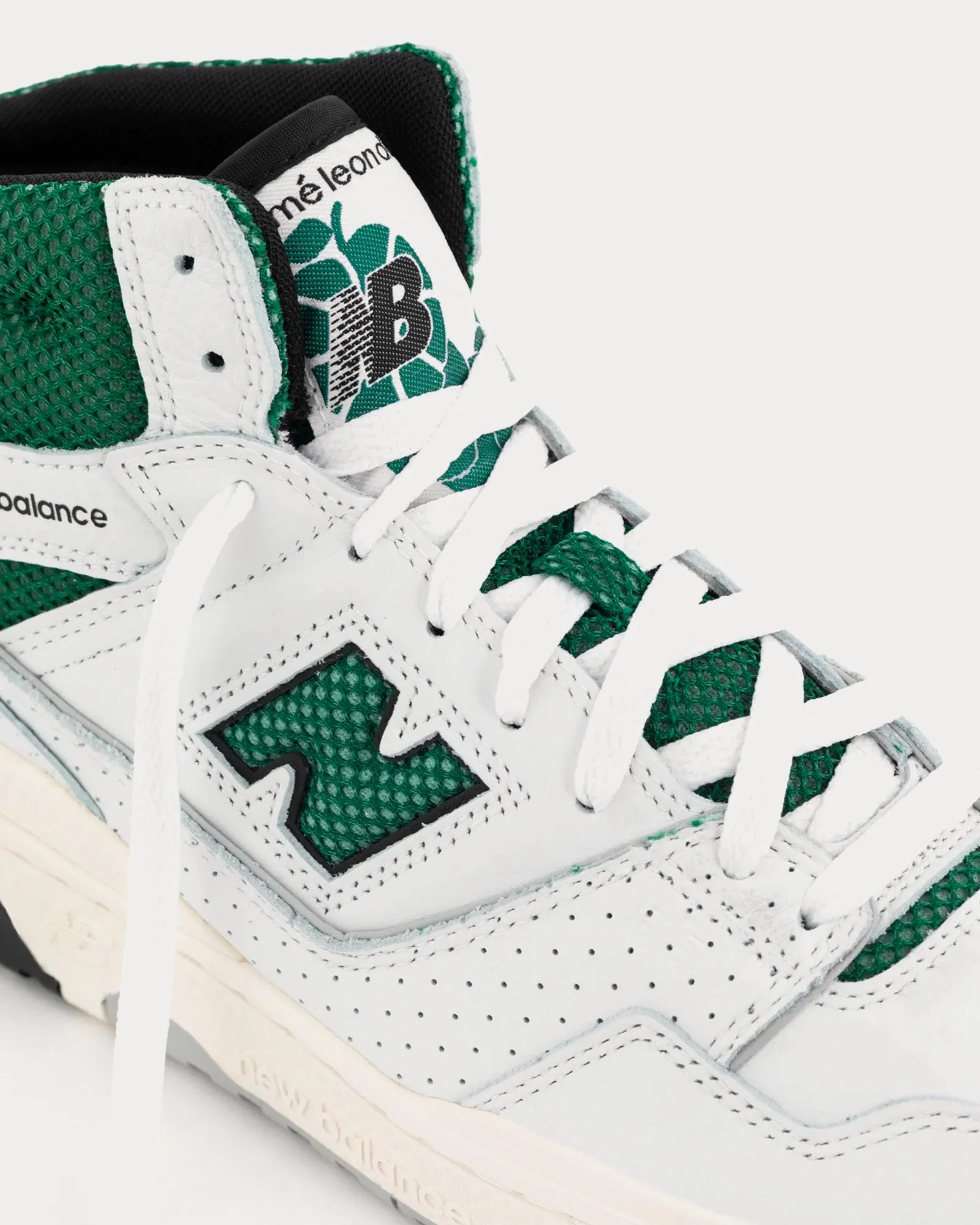 650r Leather White / Green High Top Sneakers