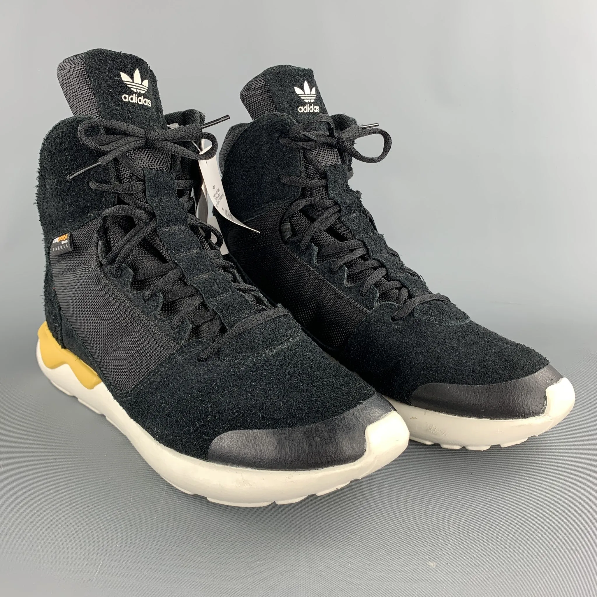 ADIDAS "Turbular GSG9" Size 10 Black Suede High Top Sneakers