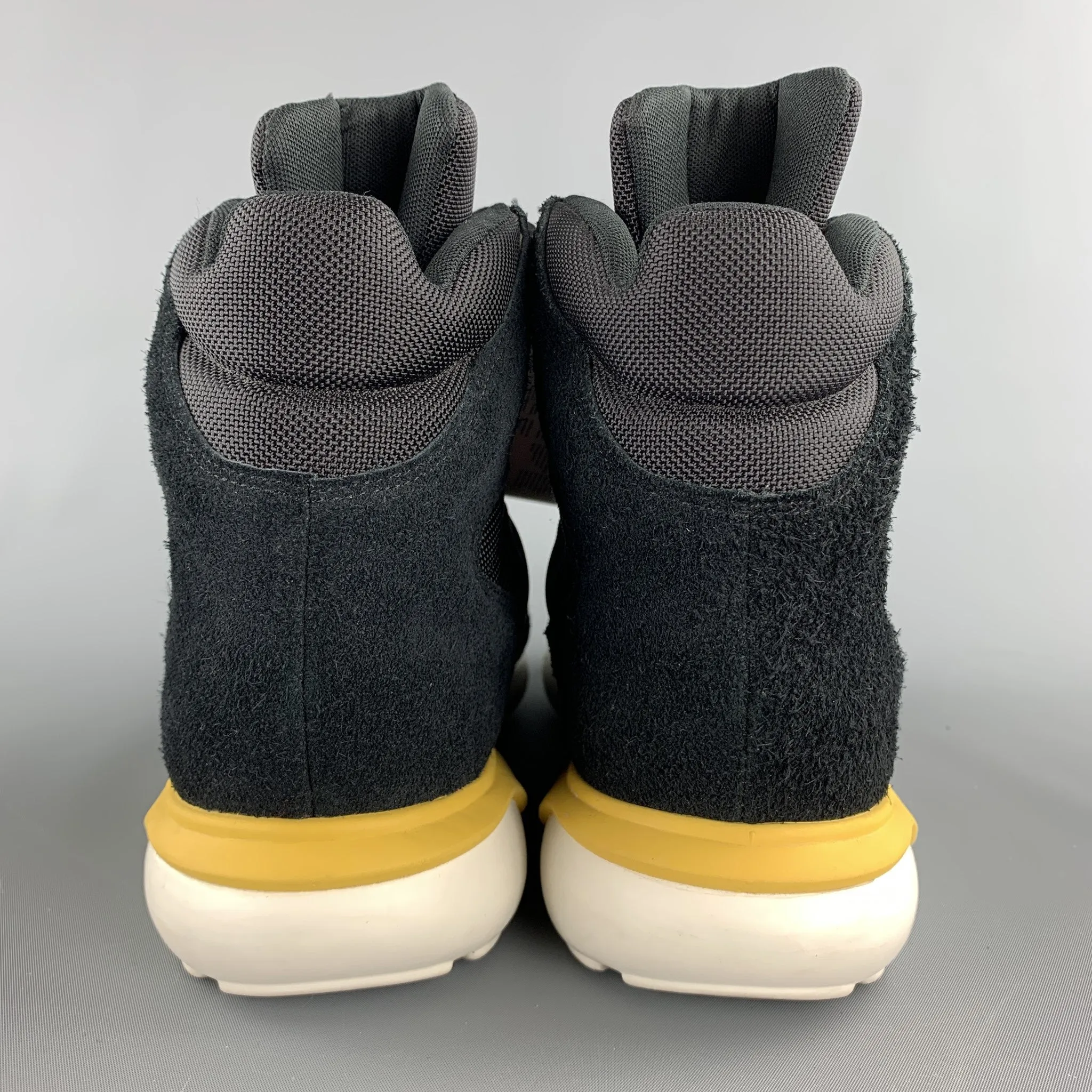 ADIDAS "Turbular GSG9" Size 10 Black Suede High Top Sneakers