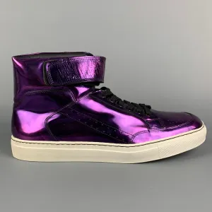 ALEJANDRO INGELMO Size 10.5 Purple Plum Galaxy Metallic Leather High Top Sneakers