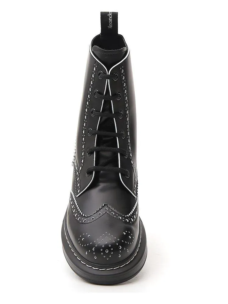 Alexander McQueen Brogue Lace-Up Boots