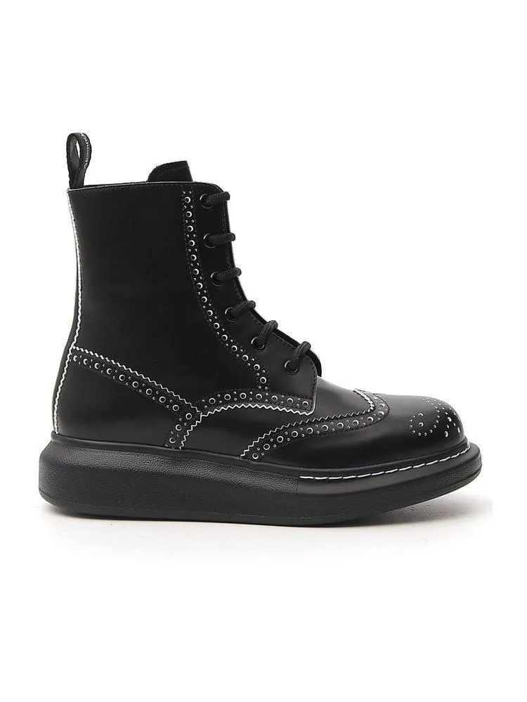Alexander McQueen Brogue Lace-Up Boots