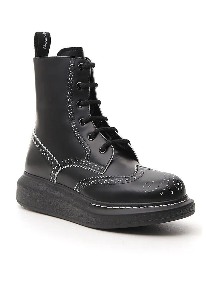 Alexander McQueen Brogue Lace-Up Boots