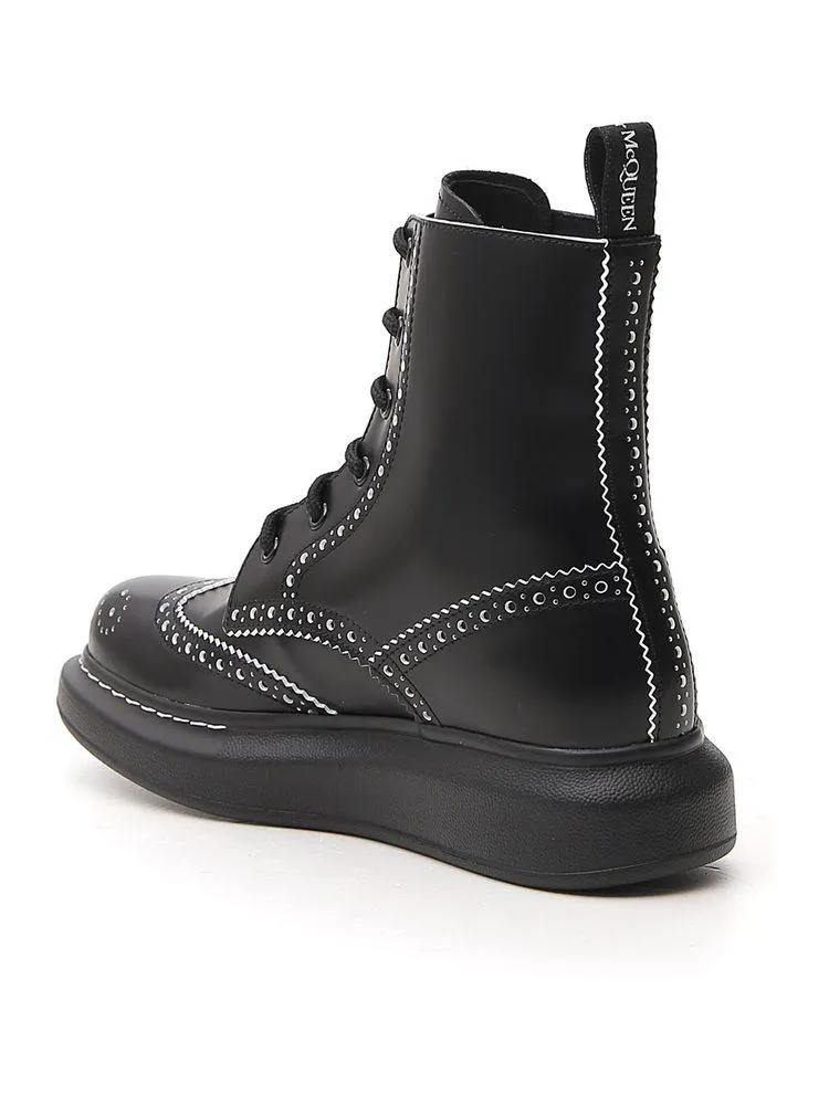 Alexander McQueen Brogue Lace-Up Boots