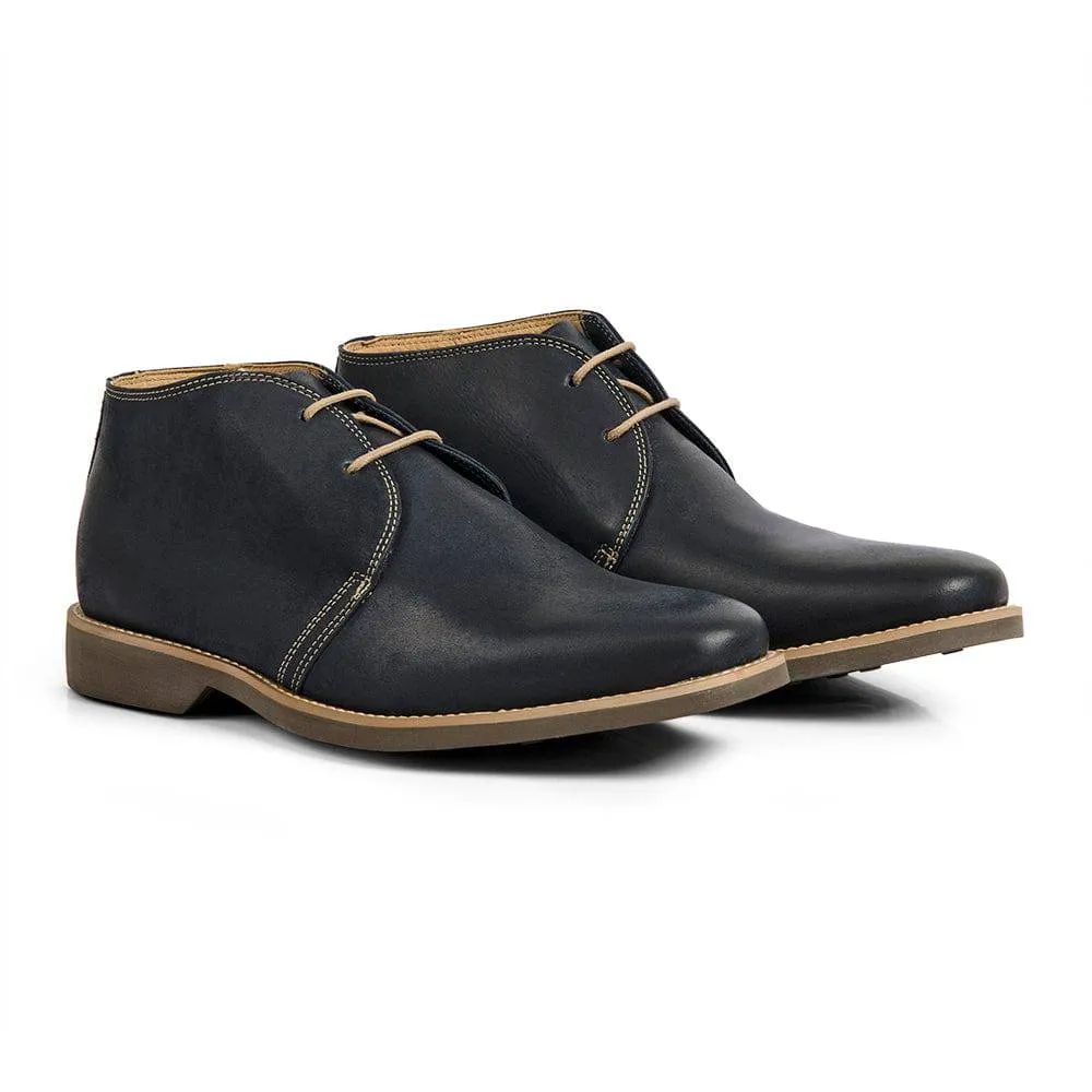 Anatomic Colorado Mens Navy Leather Lace Up Ankle Boots