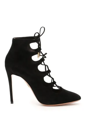 Aquazzura Flirt 105 Lace Up Ankle Boots