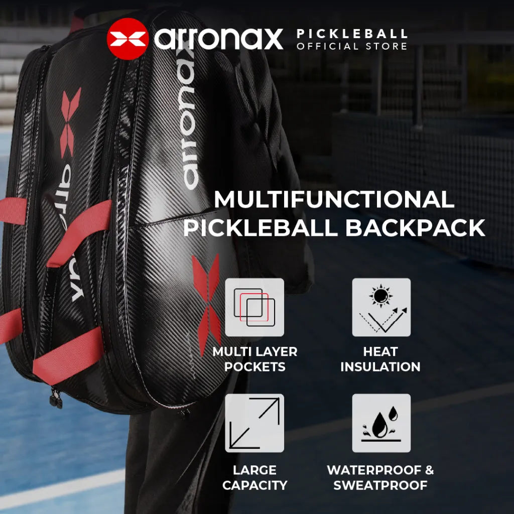 ARRONAX AOX99 Pickleball Backpack - Carbon PU Insulated, Multifunctional Dual-Shoulder Design for Men and Women