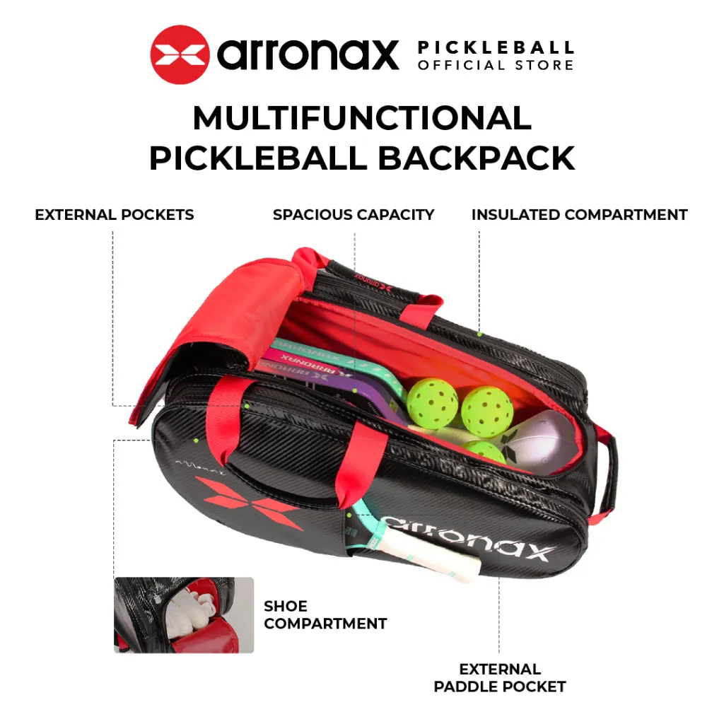 ARRONAX AOX99 Pickleball Backpack - Carbon PU Insulated, Multifunctional Dual-Shoulder Design for Men and Women