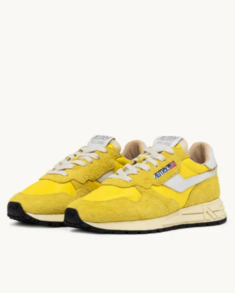 Autry Reelwind Low Sneakers in Buttercup Nylon and Suede