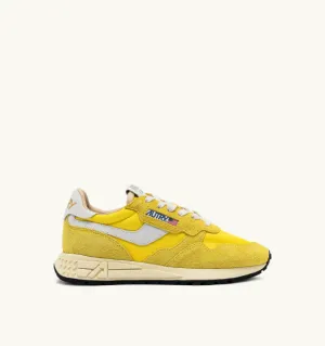 Autry Reelwind Low Sneakers in Buttercup Nylon and Suede