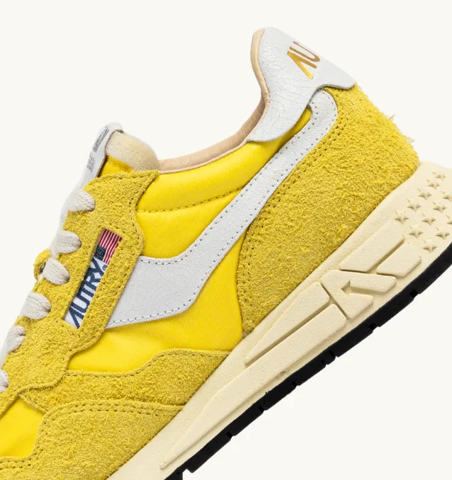 Autry Reelwind Low Sneakers in Buttercup Nylon and Suede