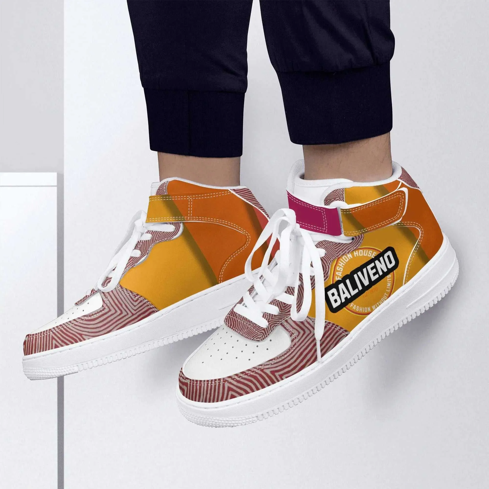 Baliveno Mens High Top Leather Sneakers limited Edition
