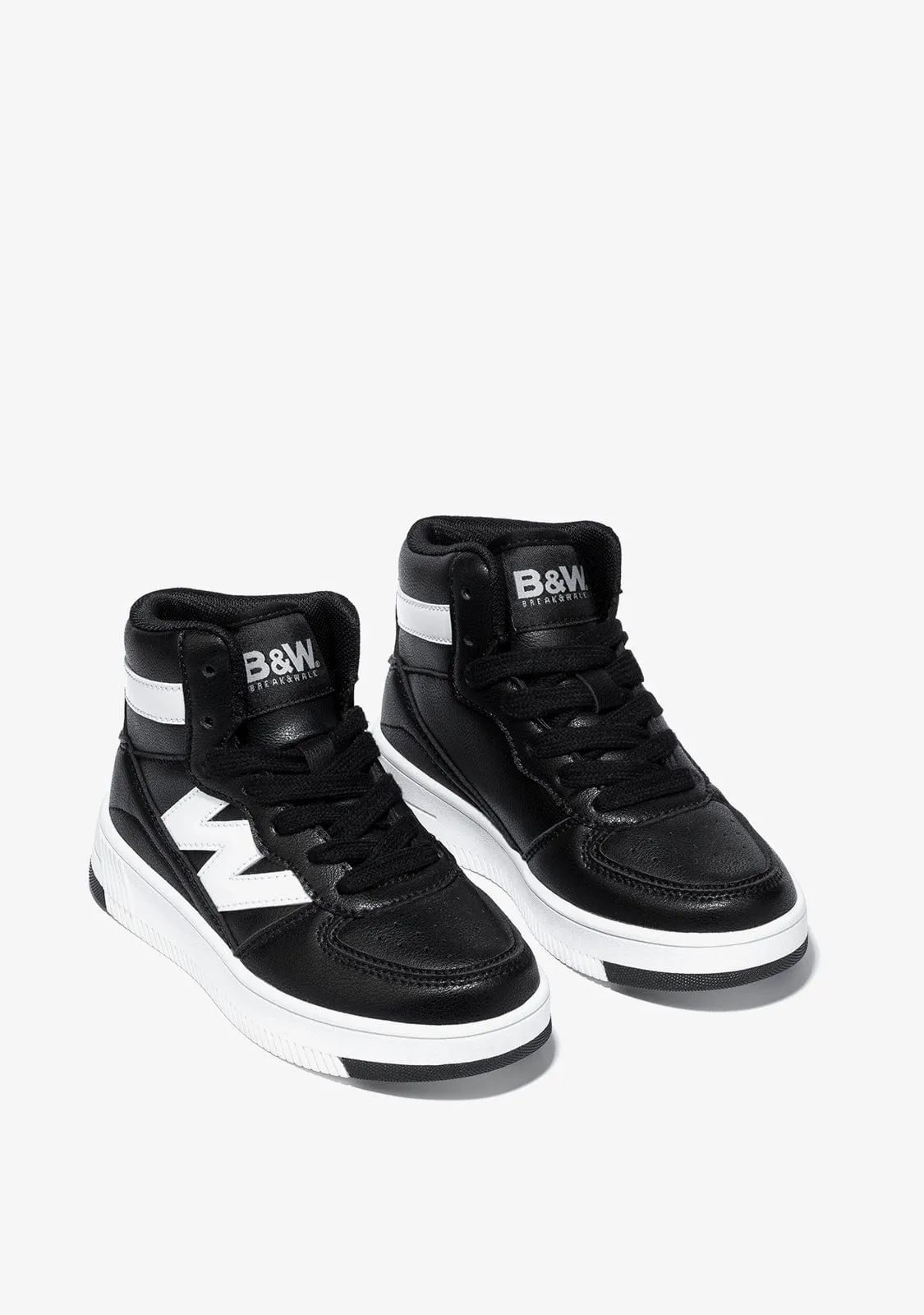 B&W Black / White High-Top Sneakers