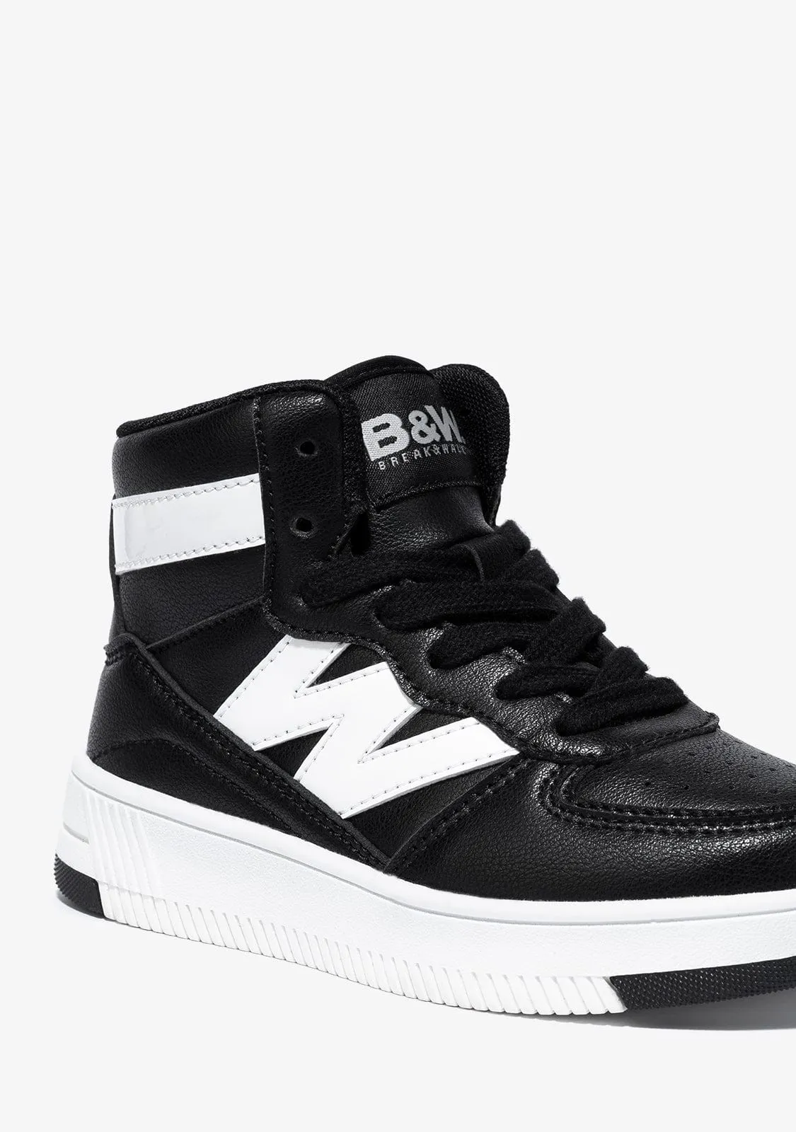 B&W Black / White High-Top Sneakers