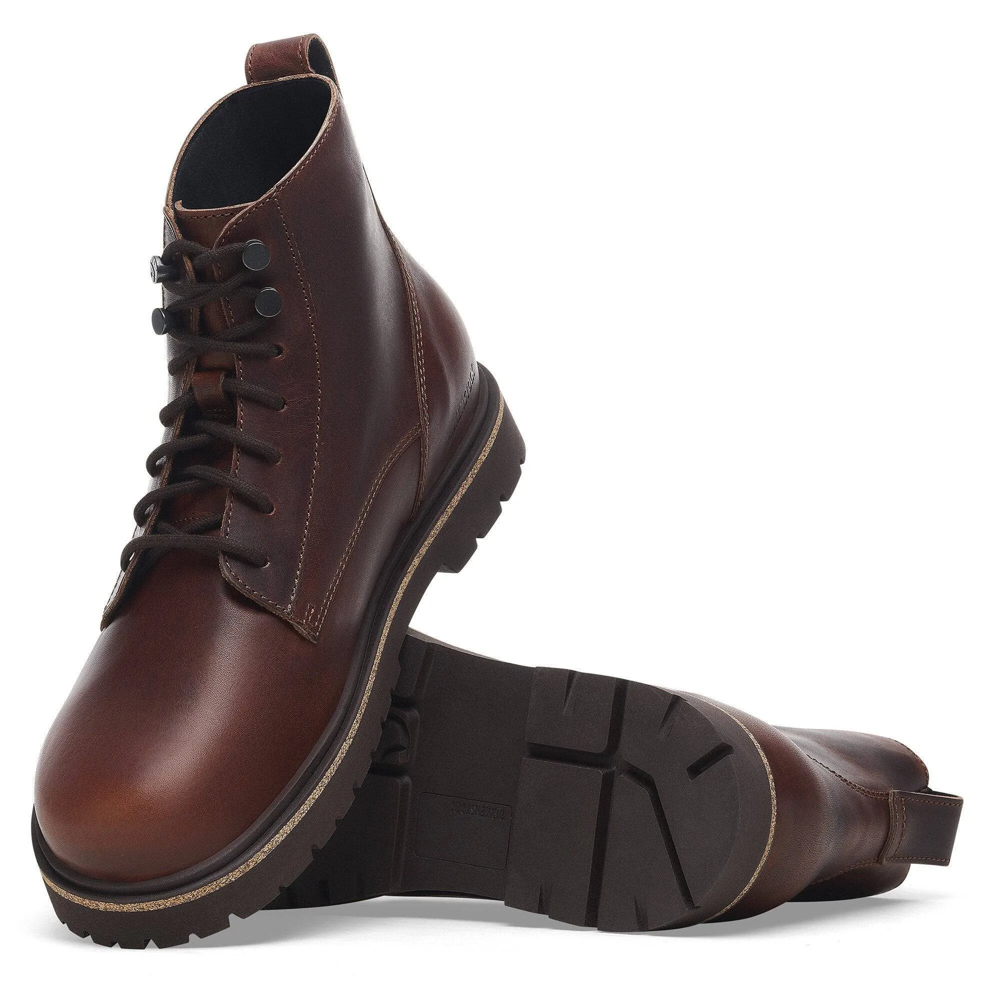 Birkenstock Highwood  lace Mid Mens Chocolate Brown Leather Lace Up Ankle Boots