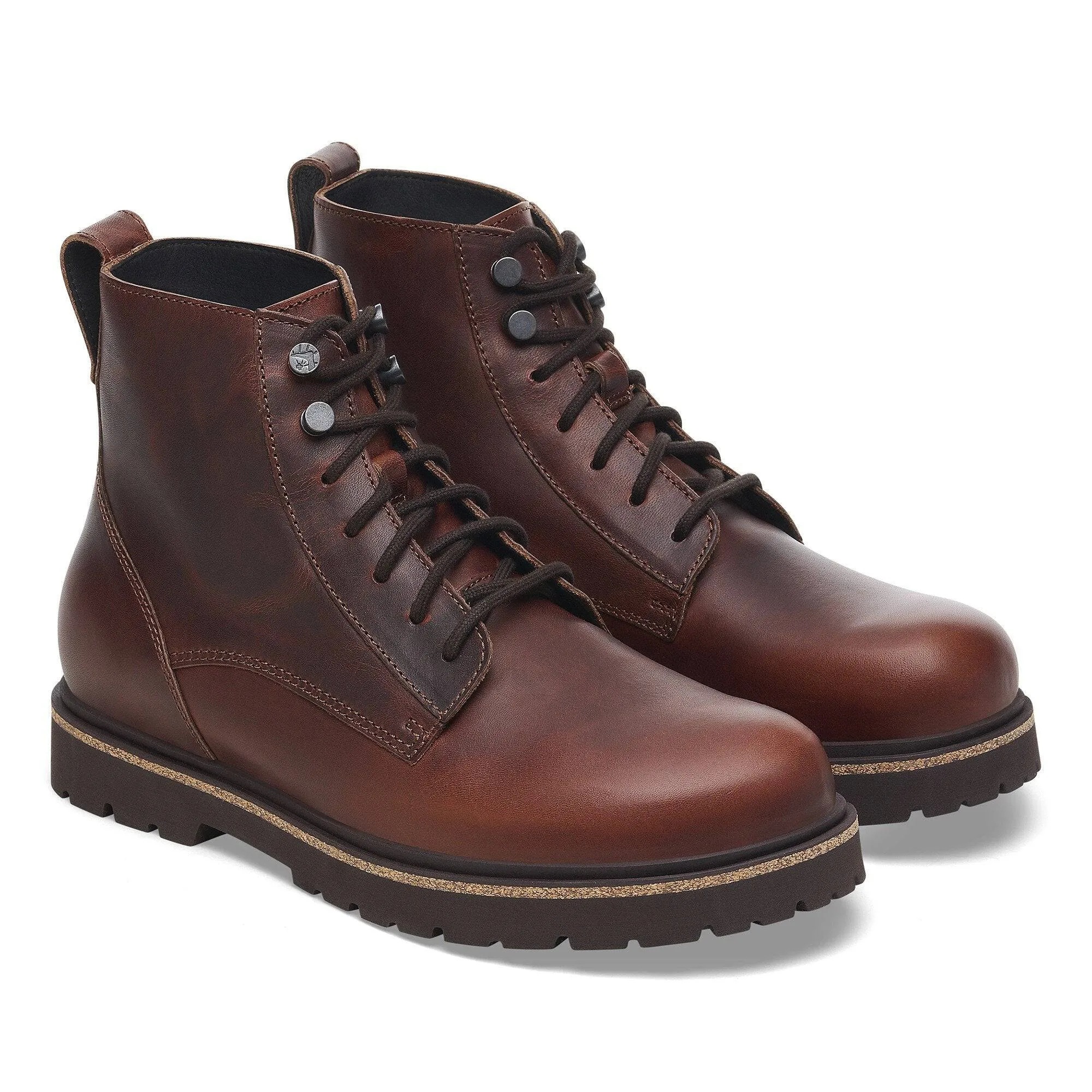 Birkenstock Highwood  lace Mid Mens Chocolate Brown Leather Lace Up Ankle Boots
