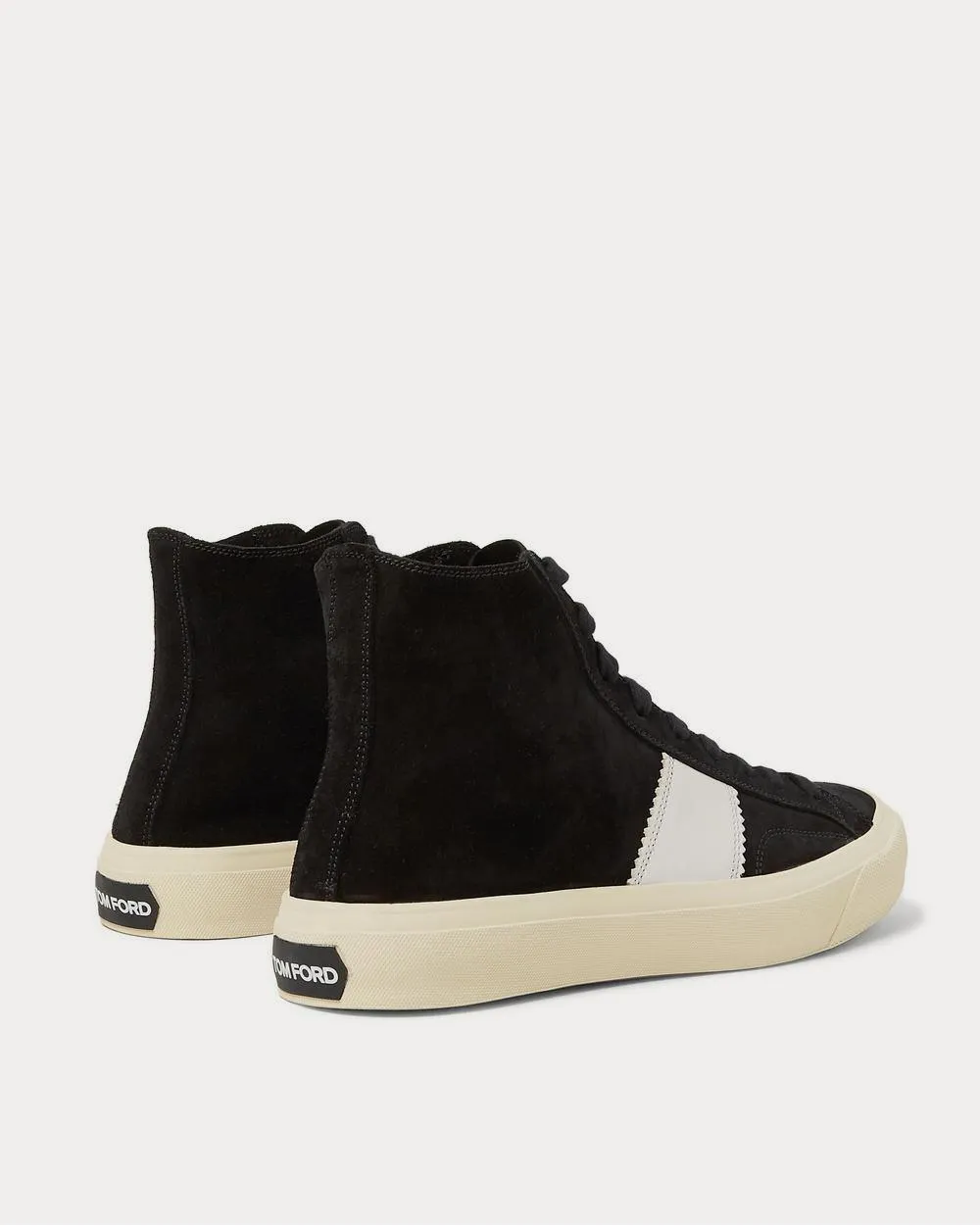 Cambridge Leather-Trimmed Suede High-Top  Black high top sneakers