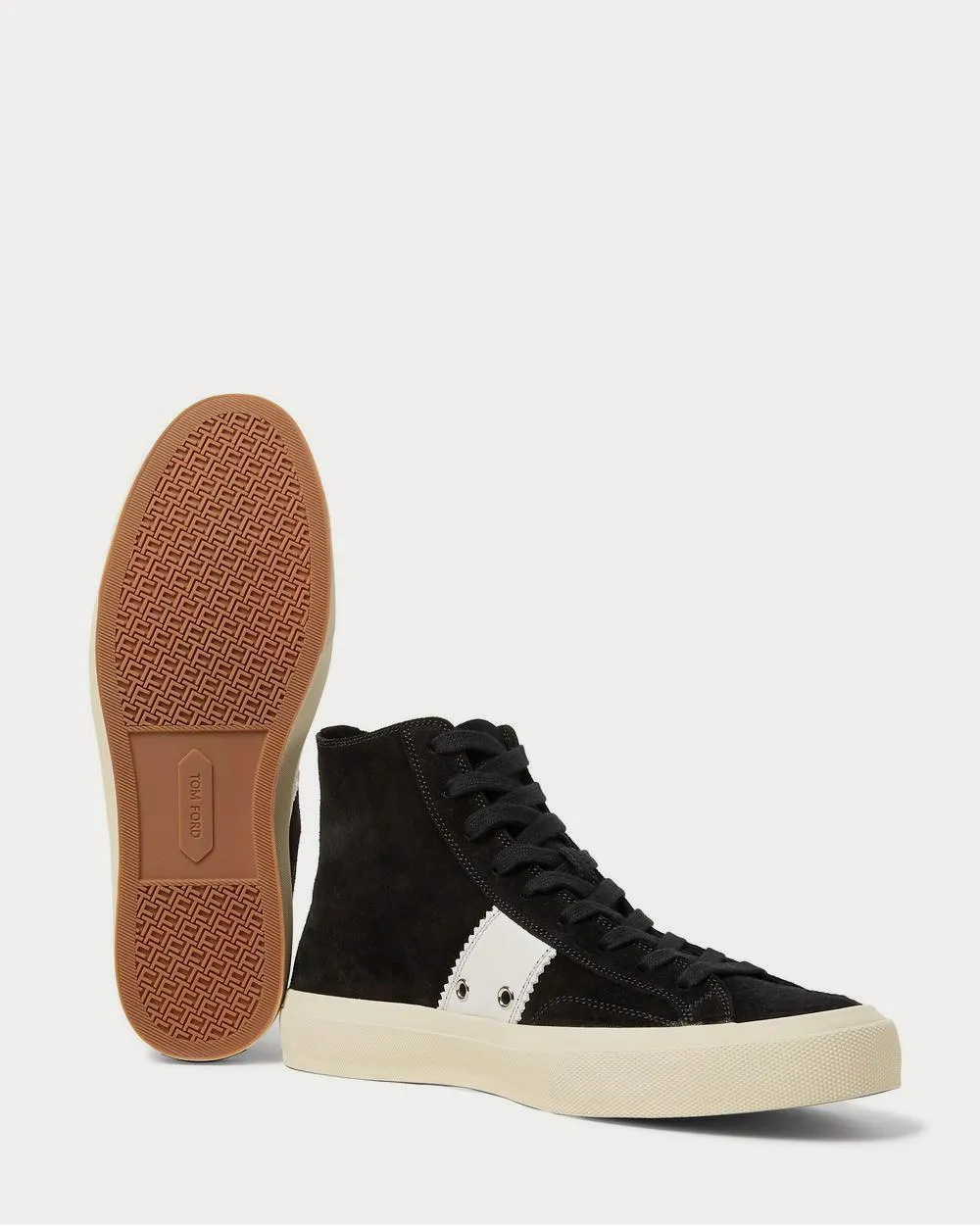 Cambridge Leather-Trimmed Suede High-Top  Black high top sneakers