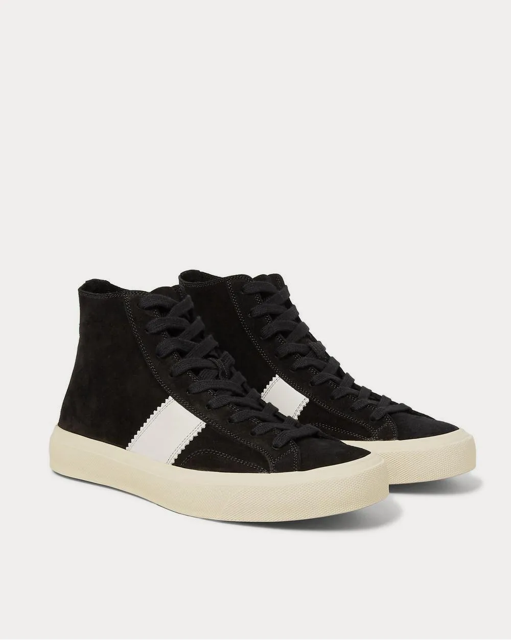 Cambridge Leather-Trimmed Suede High-Top  Black high top sneakers