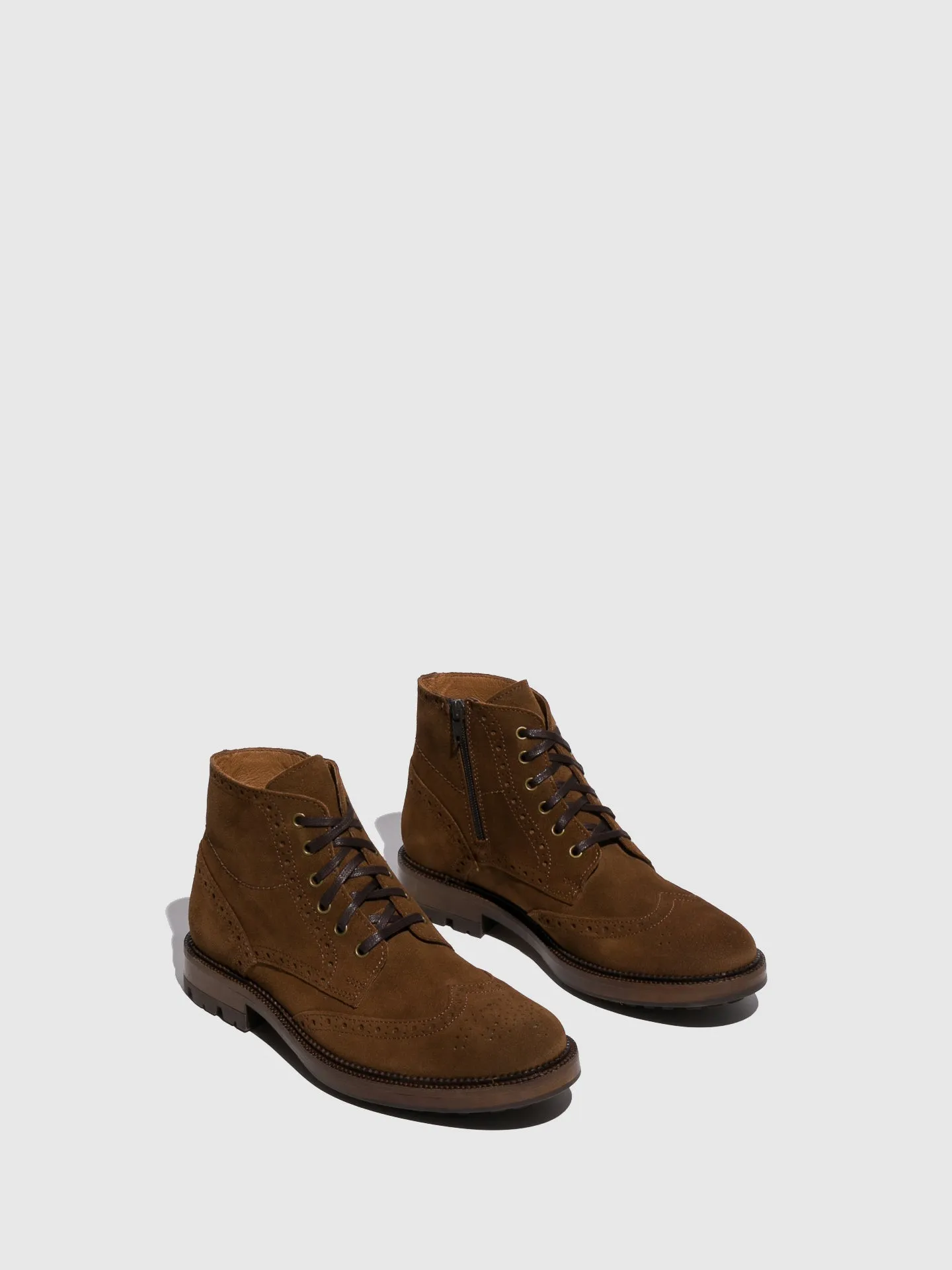 Camel Lace-up Boots