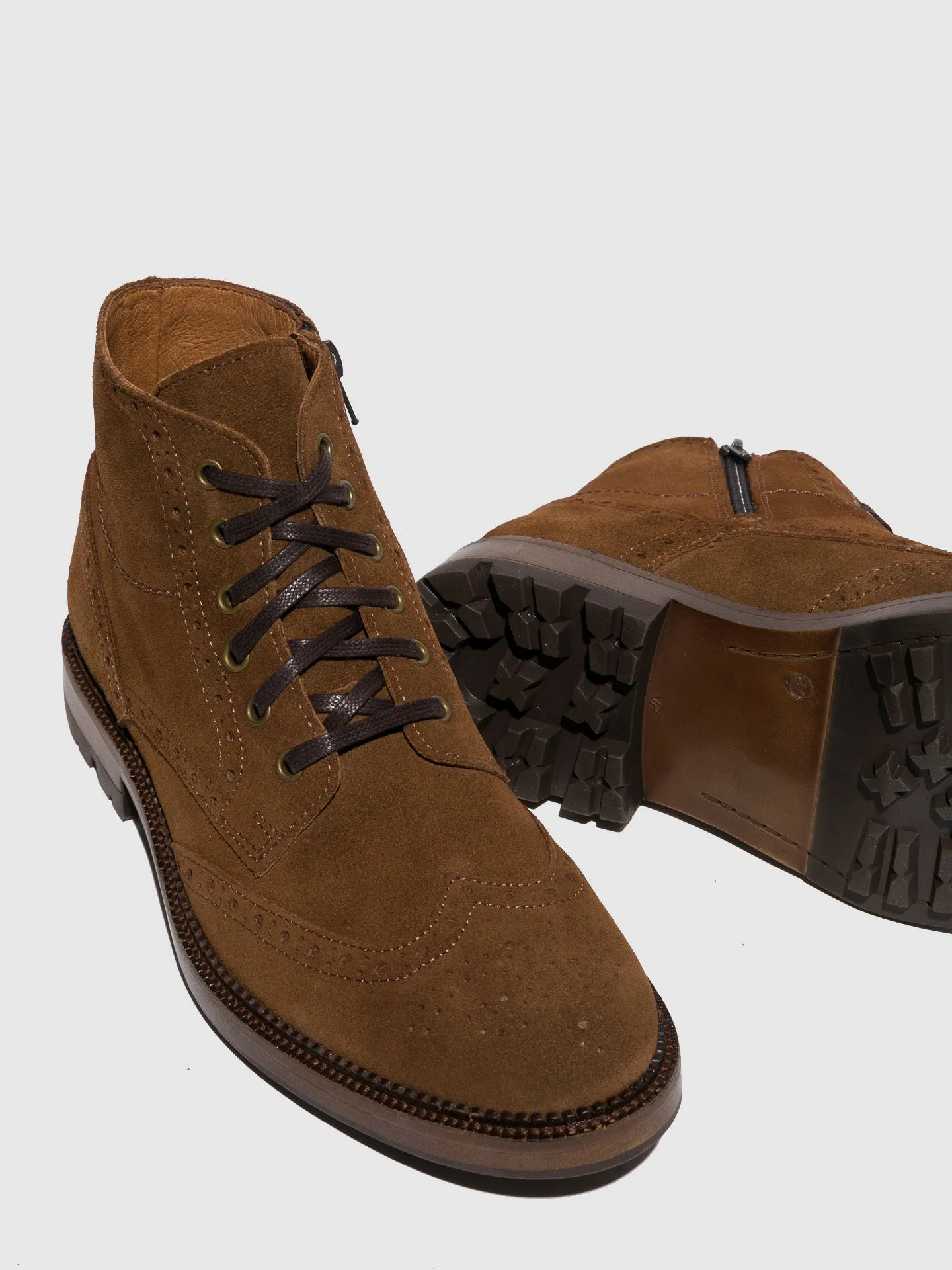 Camel Lace-up Boots