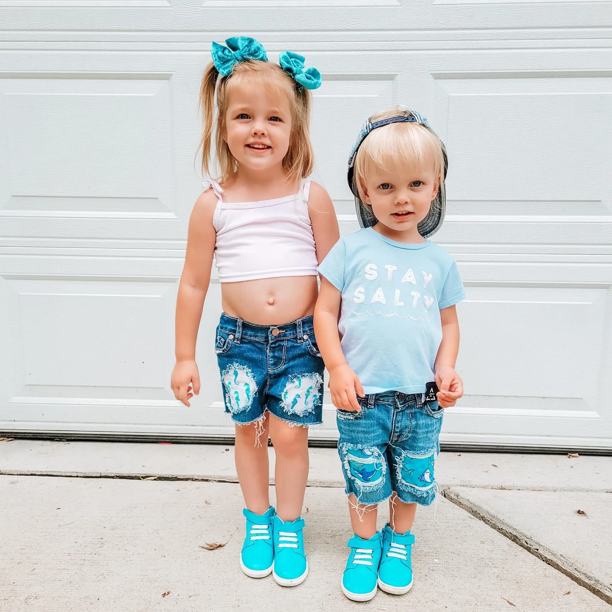 Capri Blue High Top Sneaks