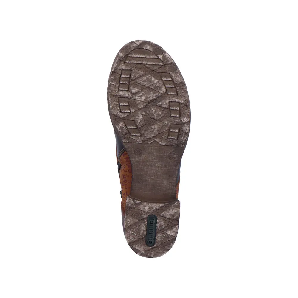 D4378-22 Chestnut Multi Ankle Lace/Zip