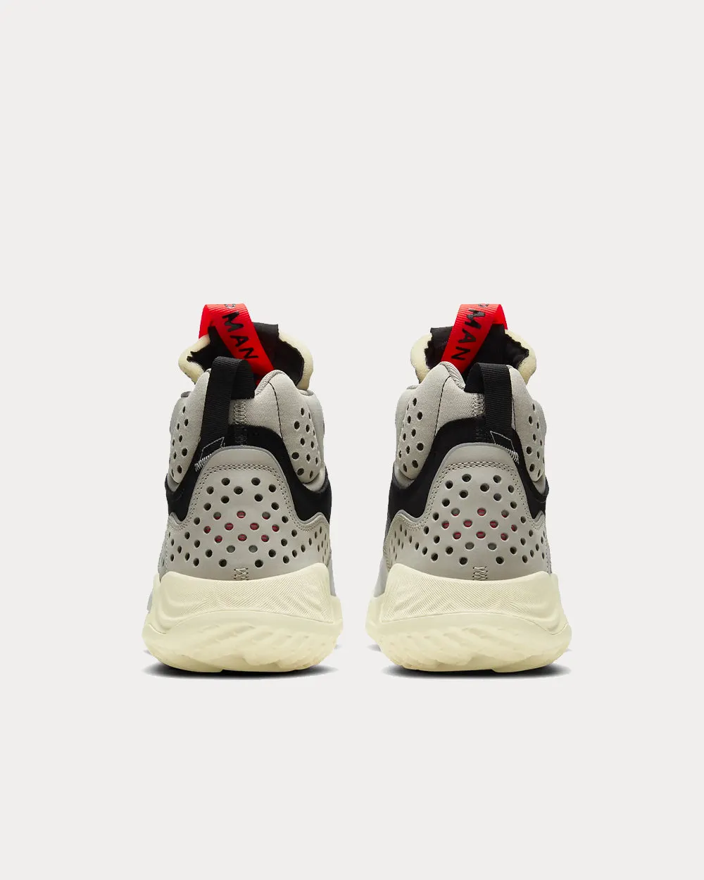 Delta Mid Hasta/Light Pumice/Black/Bright Crimson High Top Sneakers