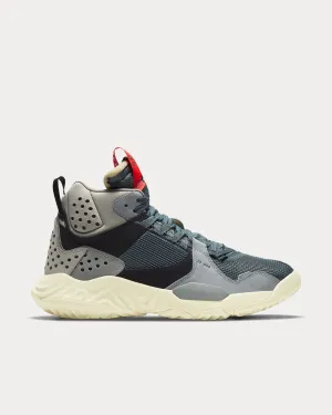 Delta Mid Hasta/Light Pumice/Black/Bright Crimson High Top Sneakers