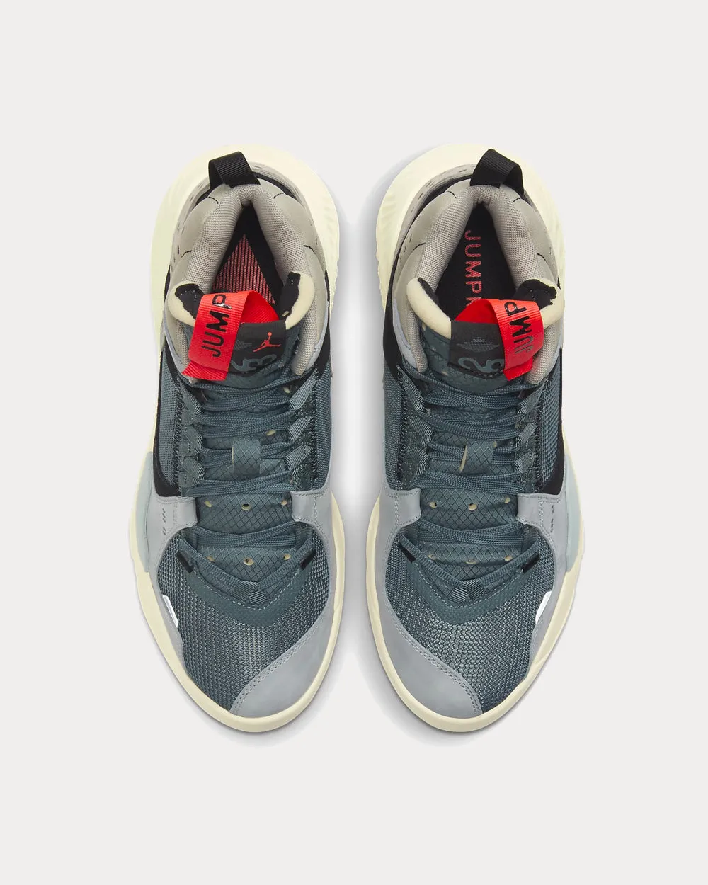 Delta Mid Hasta/Light Pumice/Black/Bright Crimson High Top Sneakers