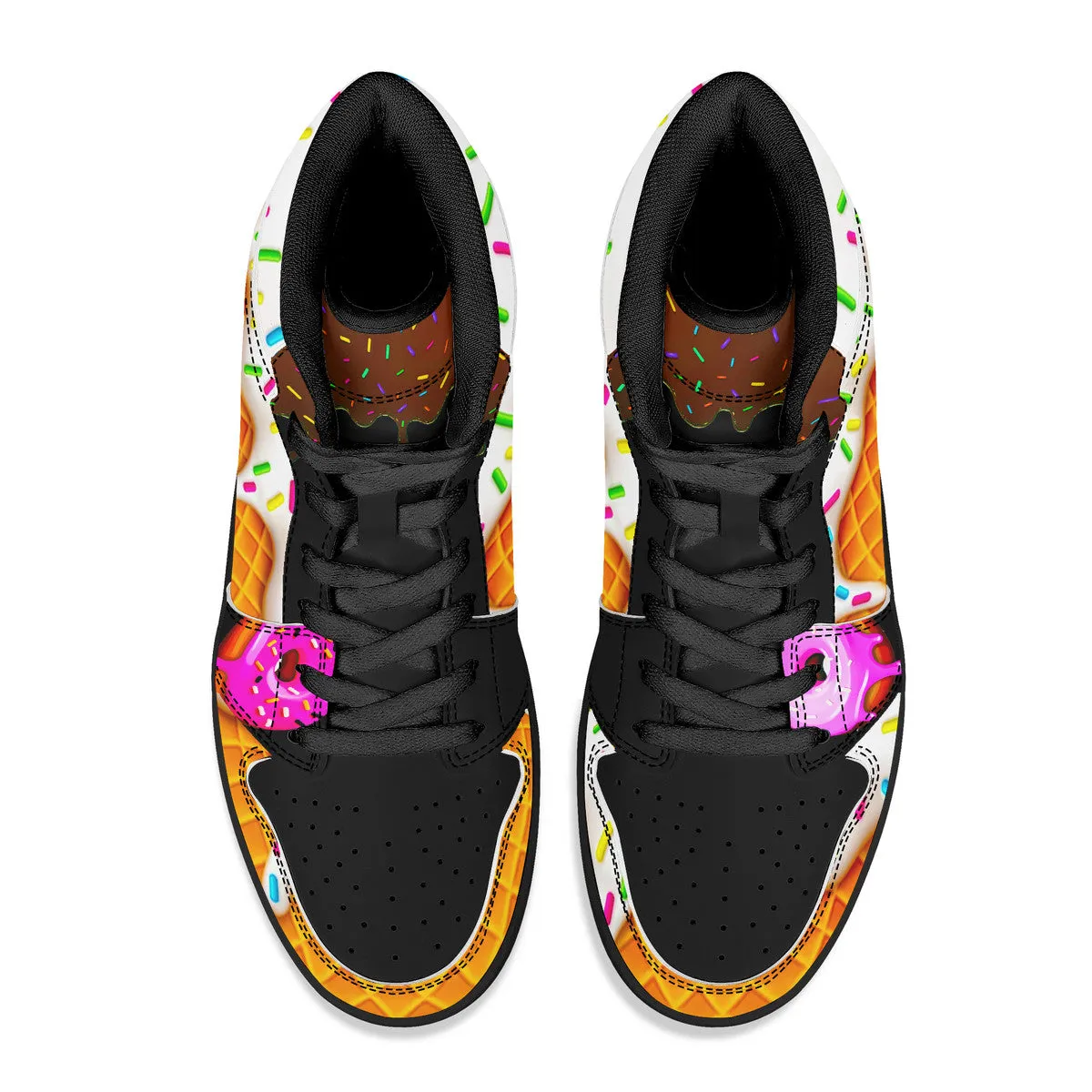 Dunkin Sneakers Leather Sneakers - Black Bottom
