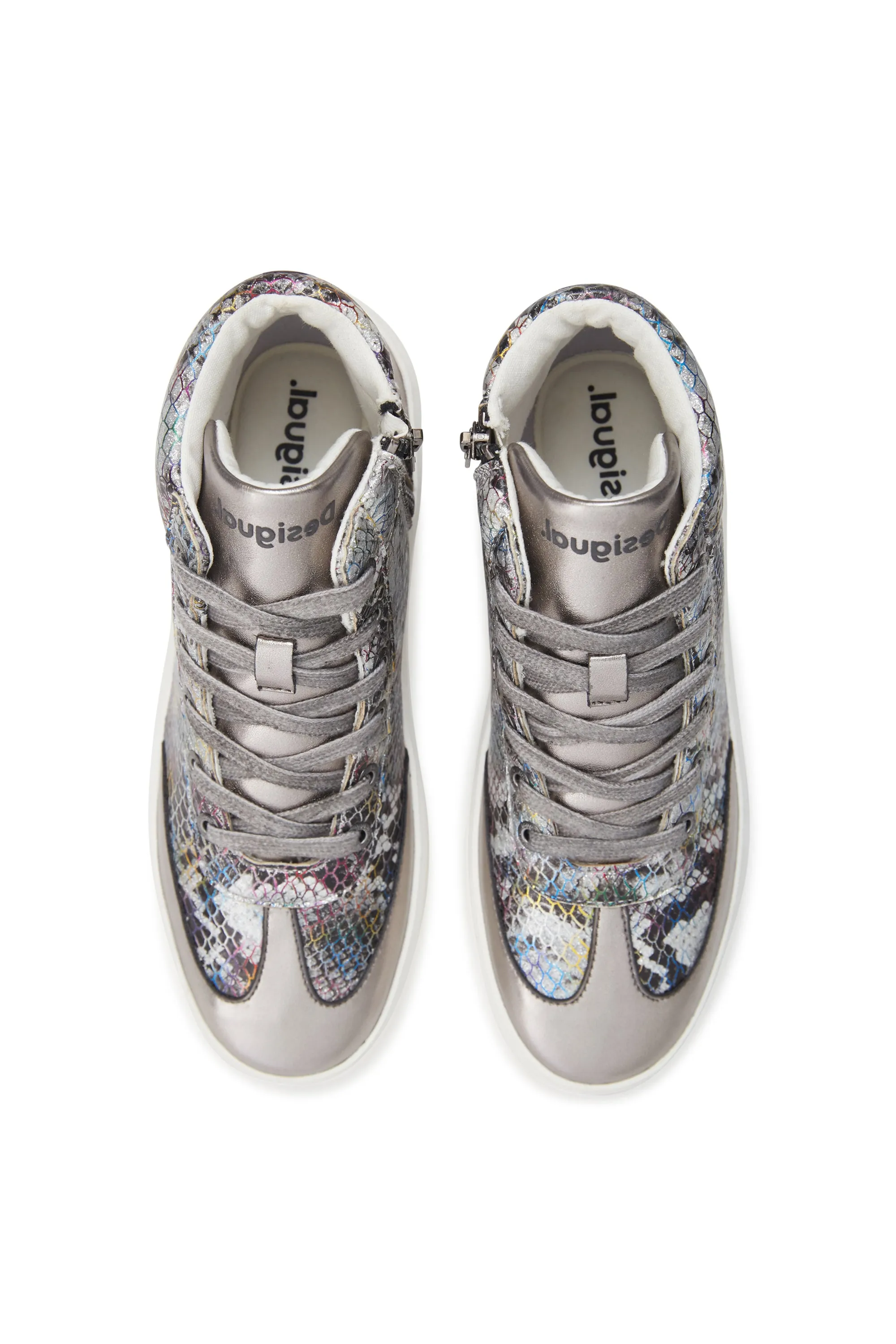 Fancy High Mermaid High Top Silver Trainers Desigual Style 21WSKP25