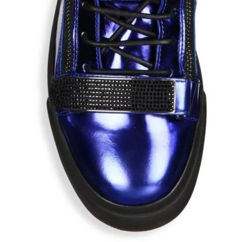 GIUSEPPE ZANOTTI Women's Metallic Double Bar High-Top Sneakers