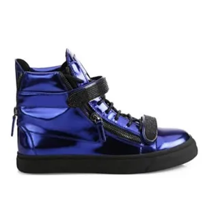 GIUSEPPE ZANOTTI Women's Metallic Double Bar High-Top Sneakers