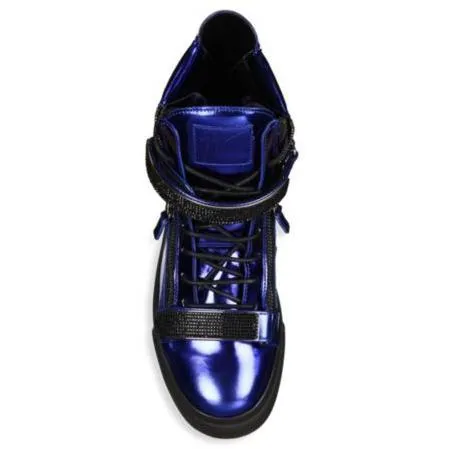 GIUSEPPE ZANOTTI Women's Metallic Double Bar High-Top Sneakers