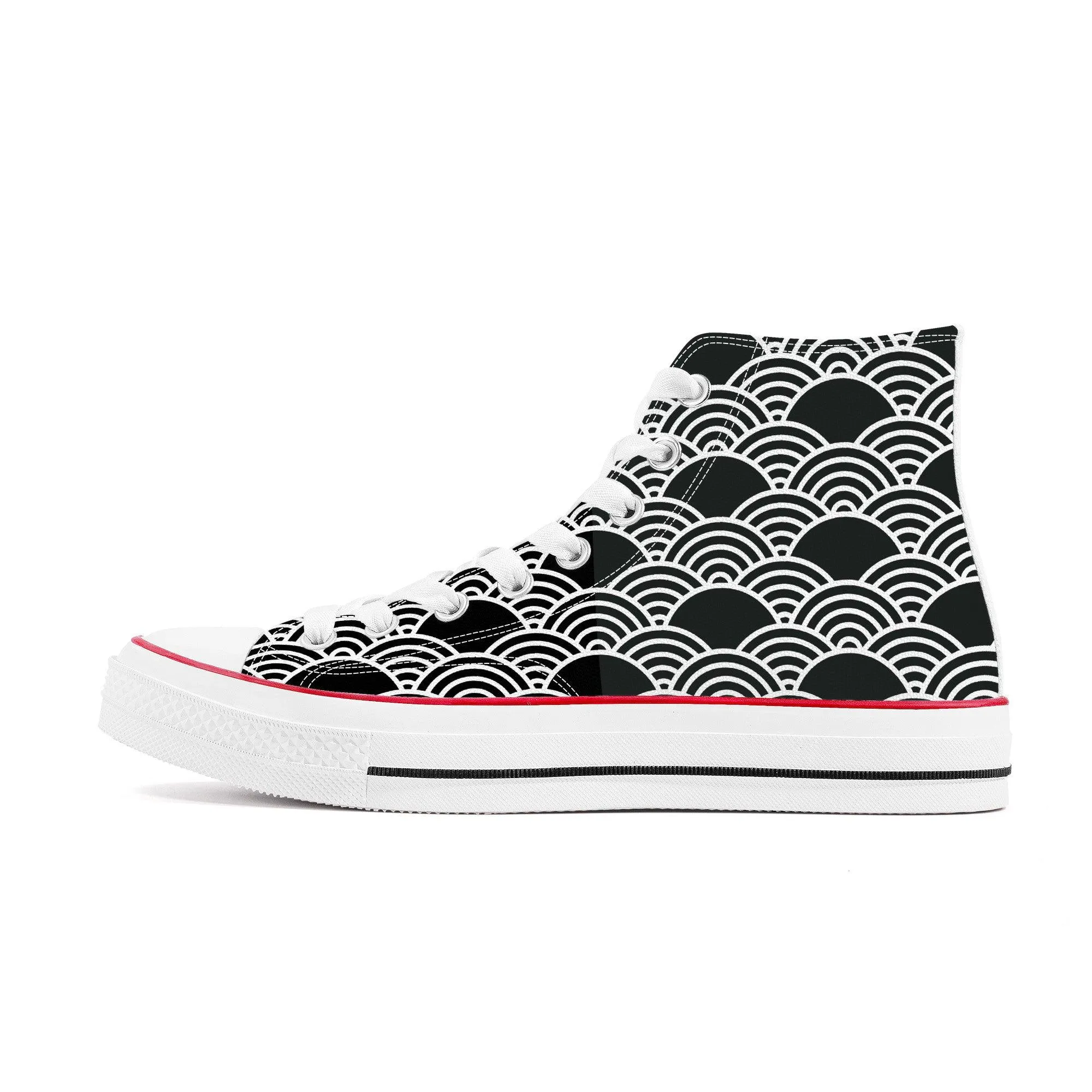 Kuro Nami - Black Wave High Top Shoes