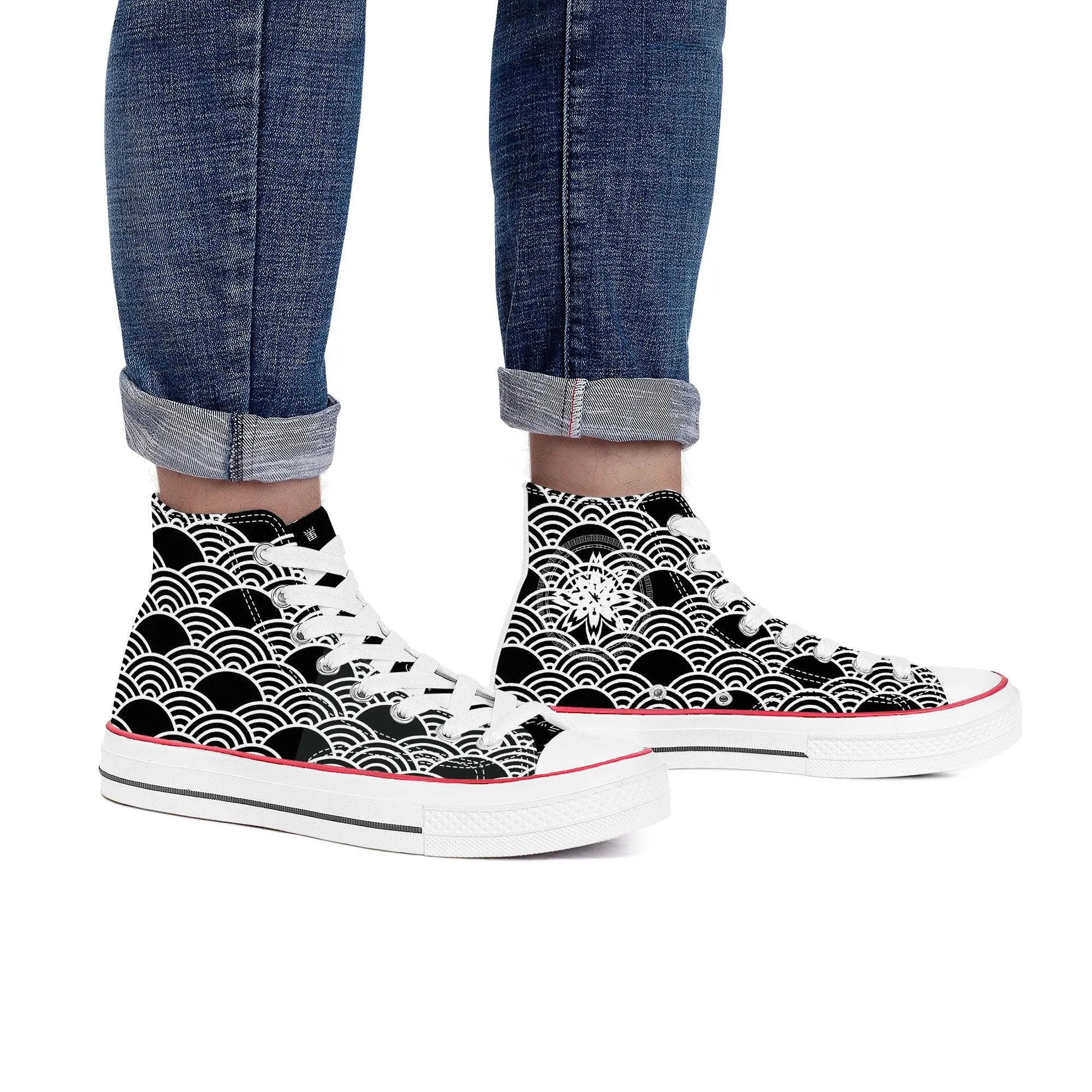 Kuro Nami - Black Wave High Top Shoes