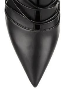 Lace-up Leather Ankle Boots in Black