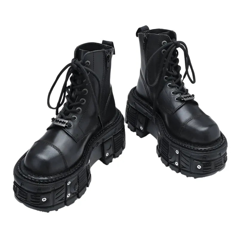 Lace-Up Punk Metal Boots