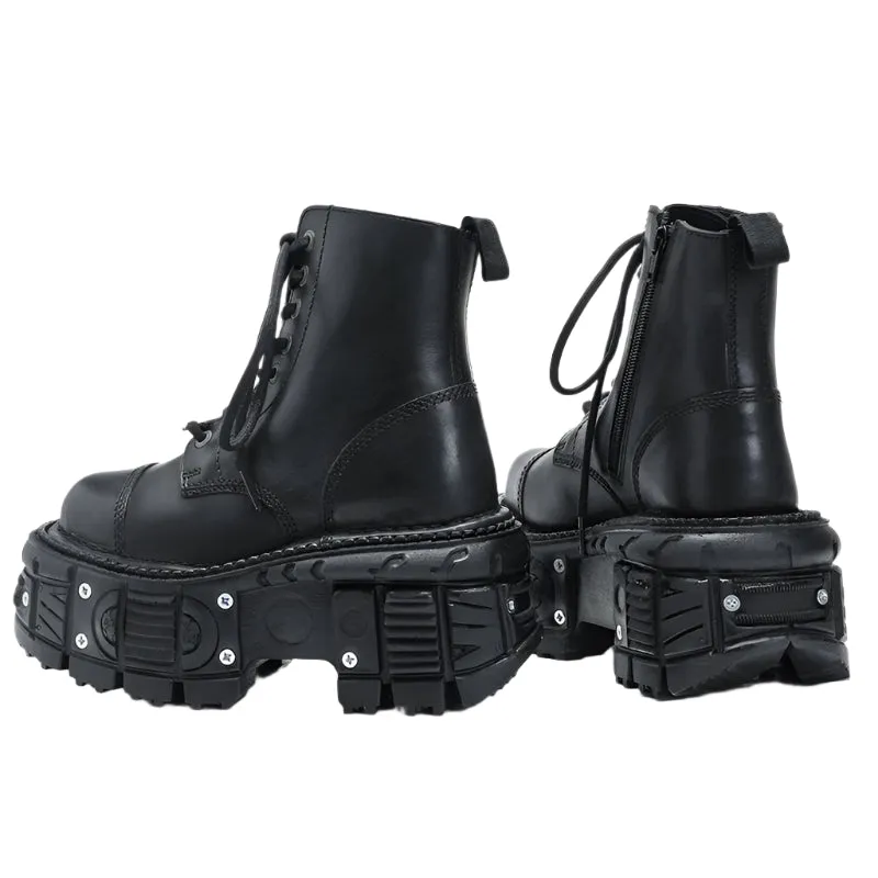 Lace-Up Punk Metal Boots