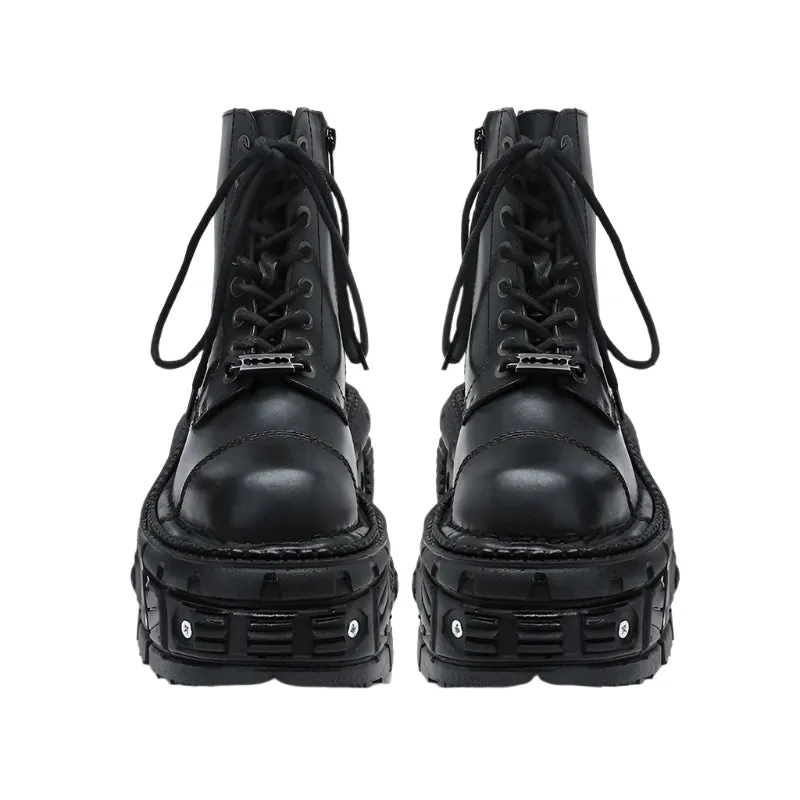 Lace-Up Punk Metal Boots