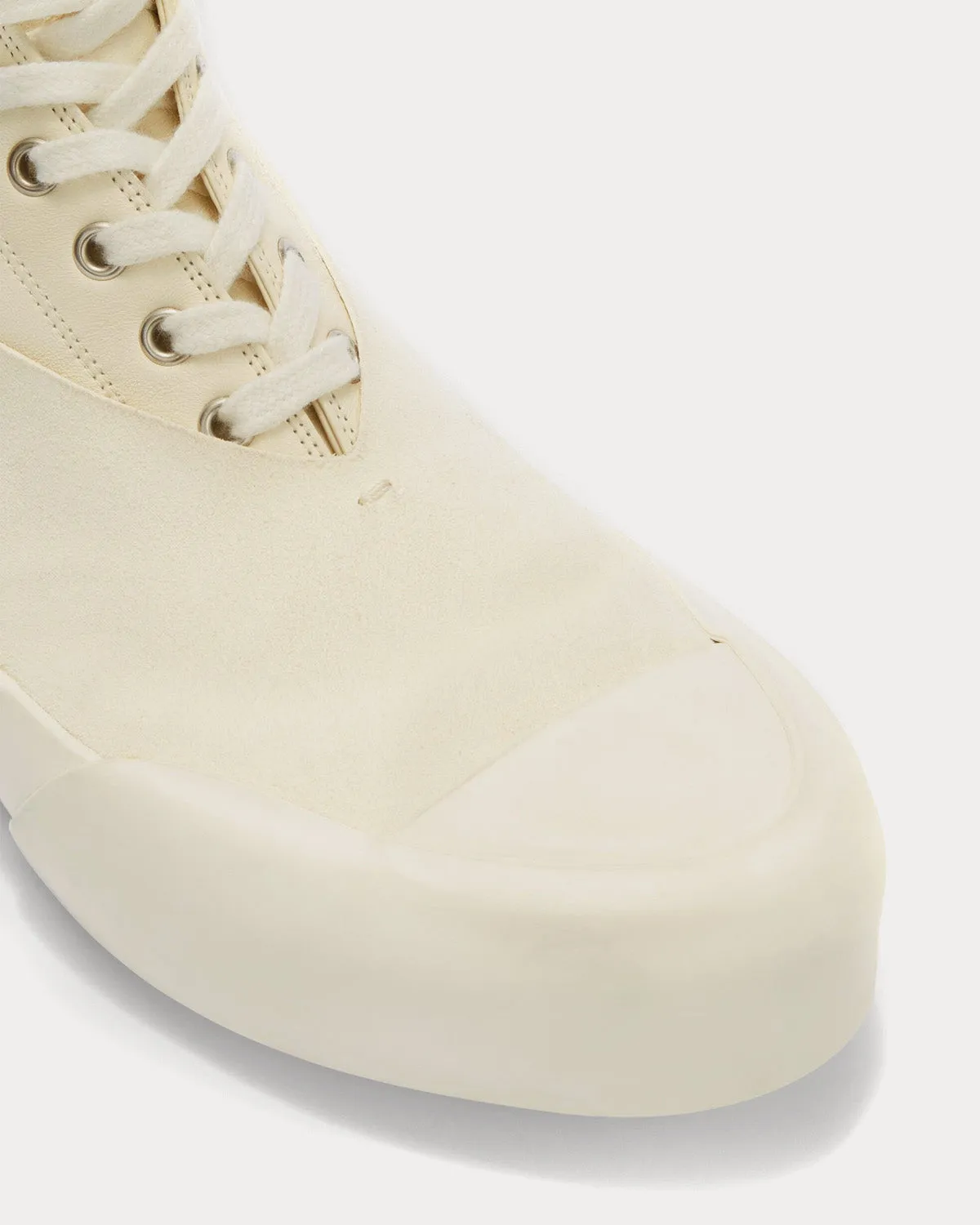 Leather Beige High Top Sneakers