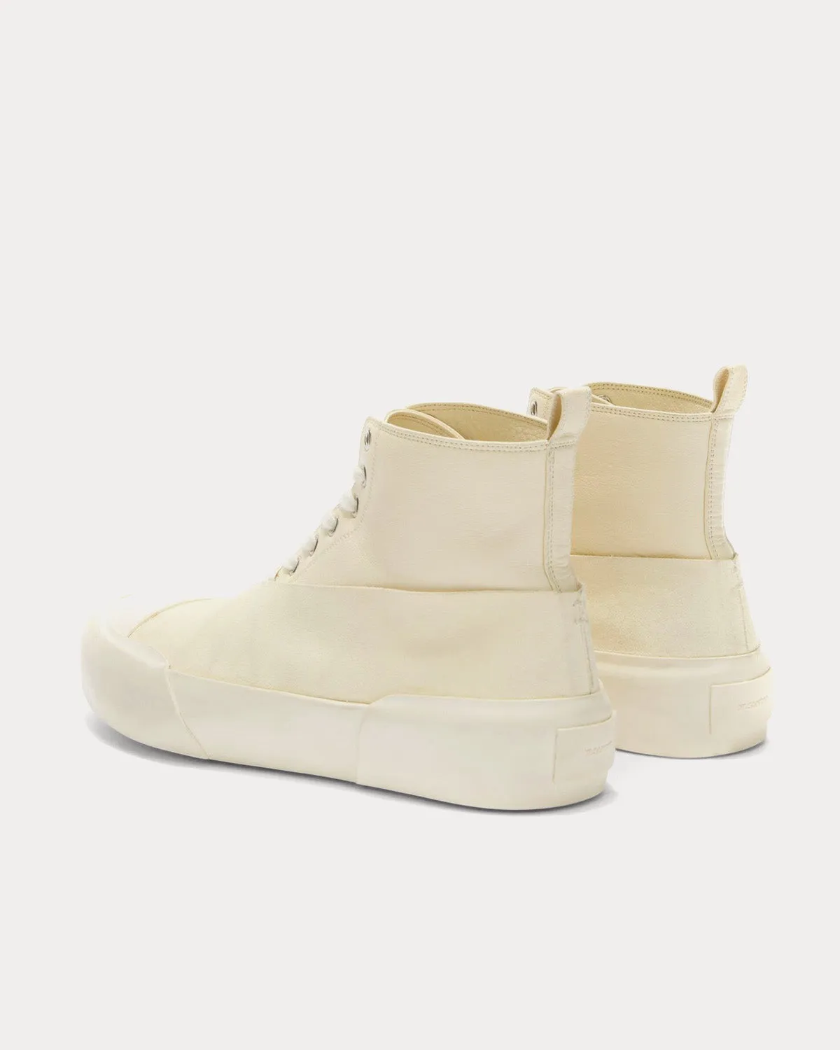Leather Beige High Top Sneakers