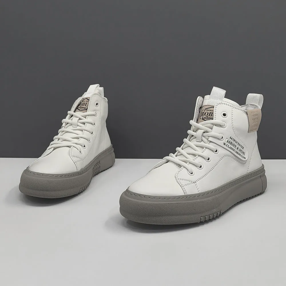 Men Fashion Quilted Leather Flat Ankle Boots