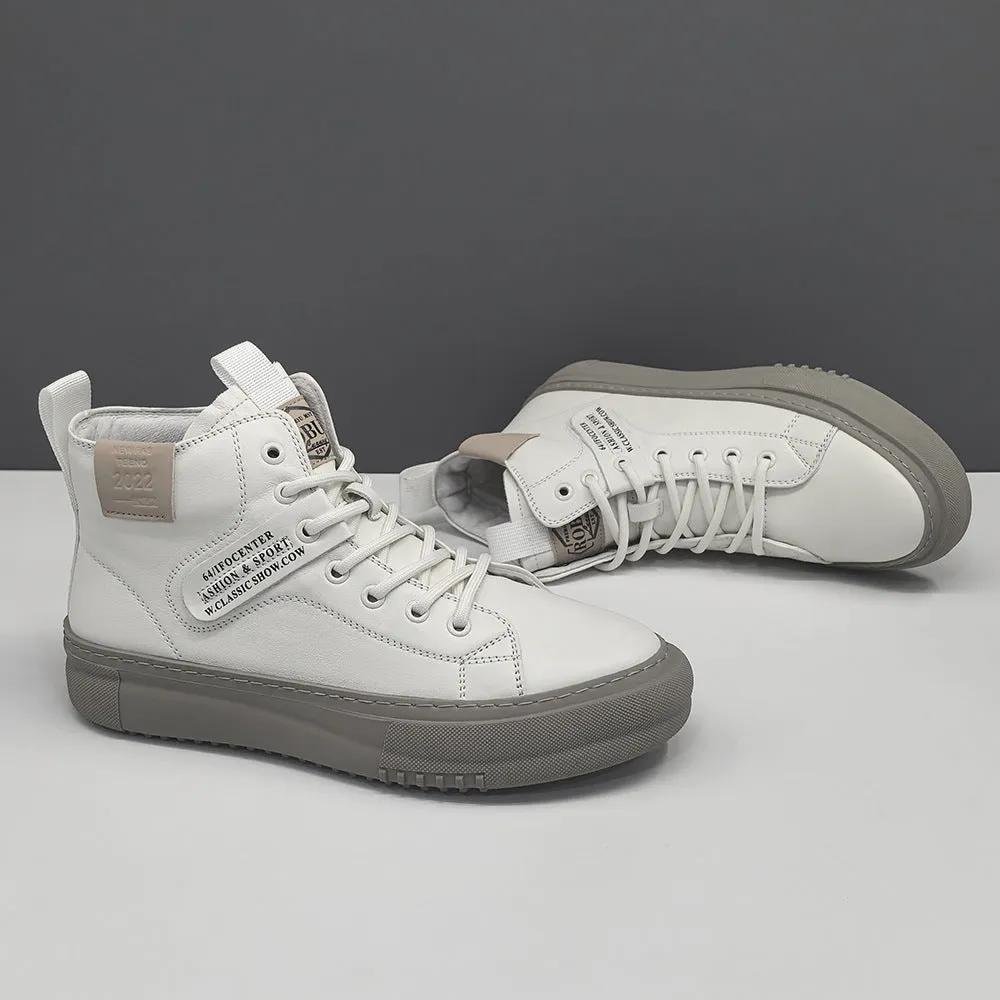 Men Fashion Quilted Leather Flat Ankle Boots