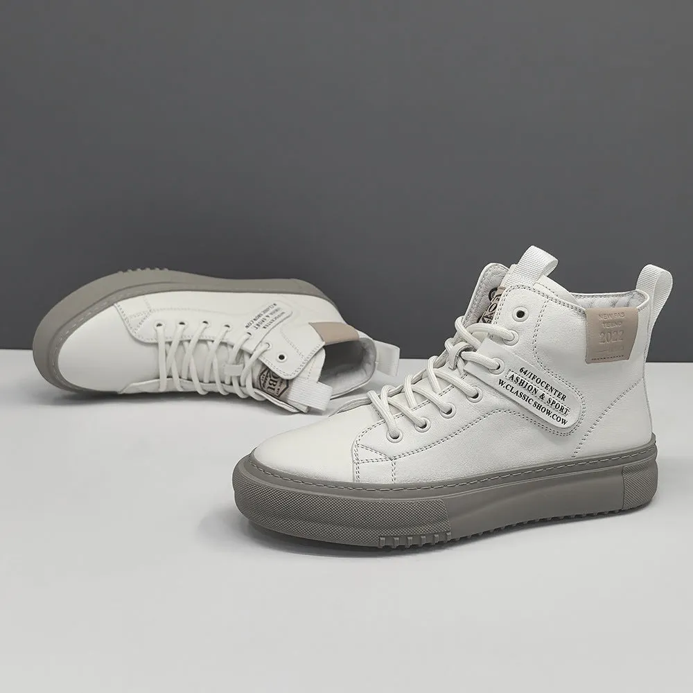 Men Fashion Quilted Leather Flat Ankle Boots