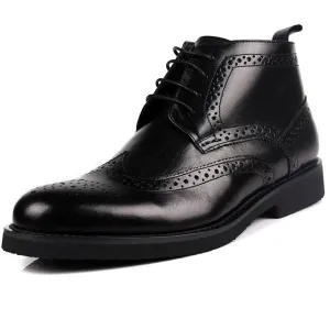 Mens Lace Up Low Heel Ankle Boots
