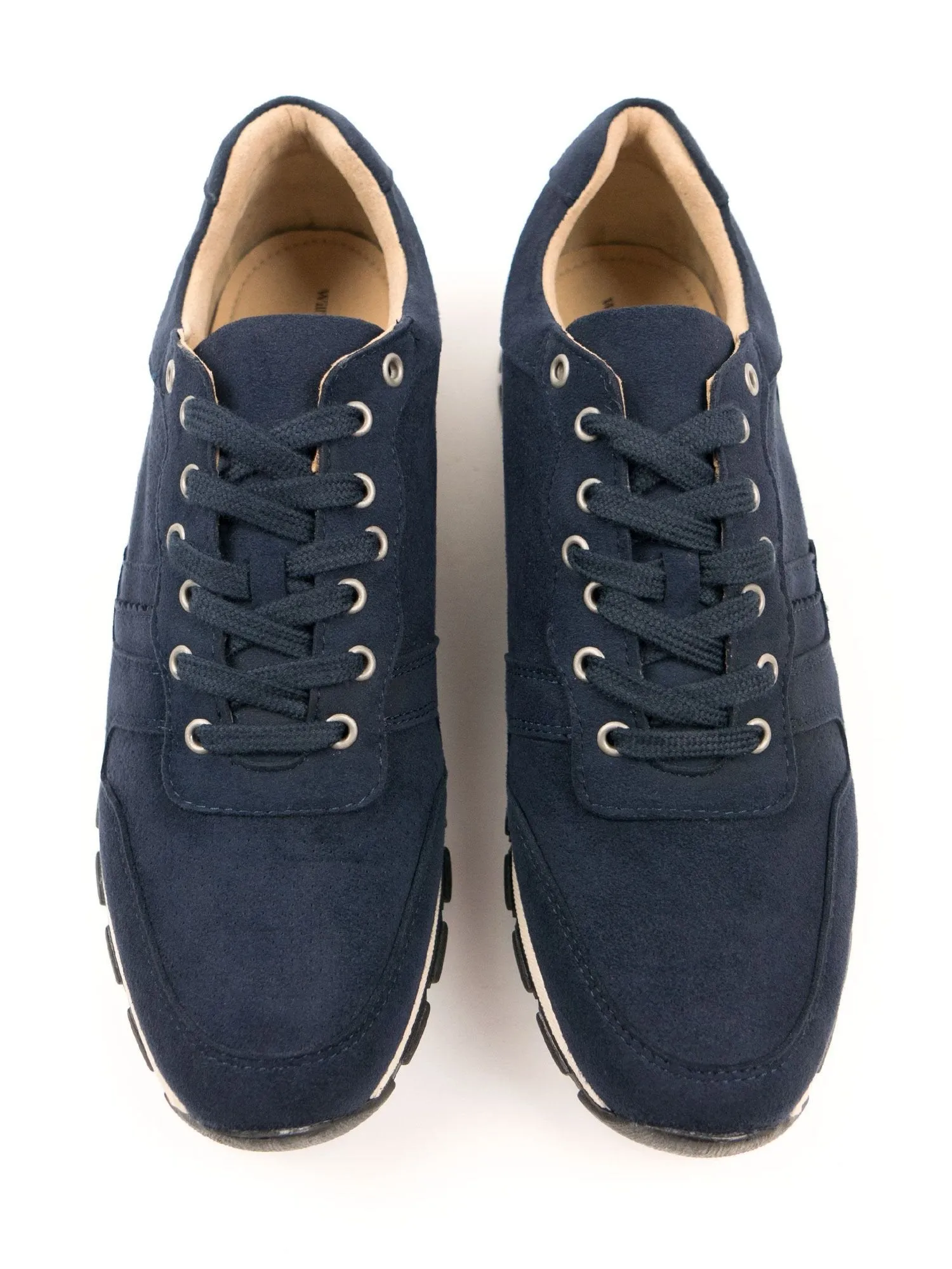 Men's Milan Trainers by Will's Vegan Shoes (Dark Blue, Black)