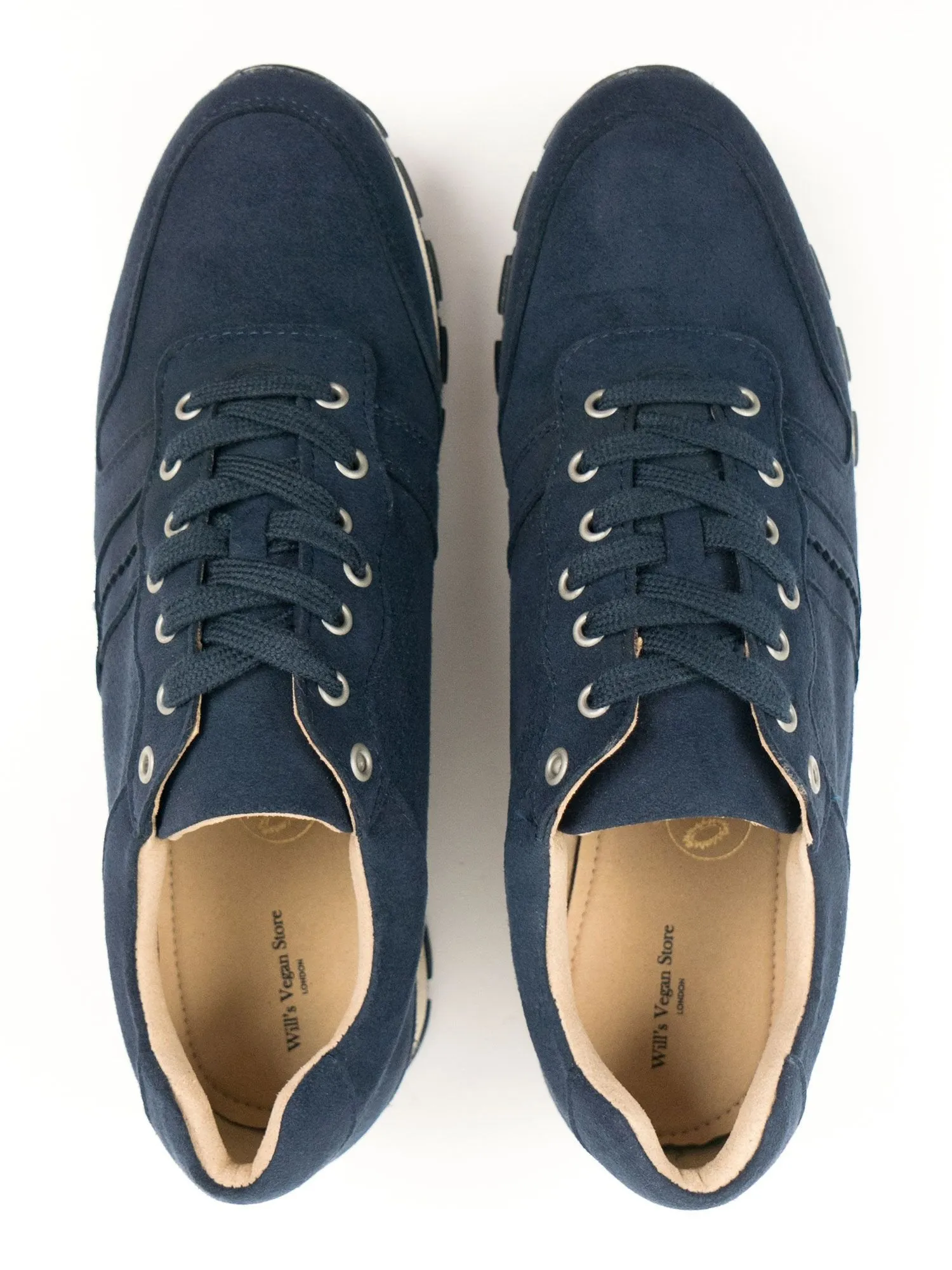 Men's Milan Trainers by Will's Vegan Shoes (Dark Blue, Black)